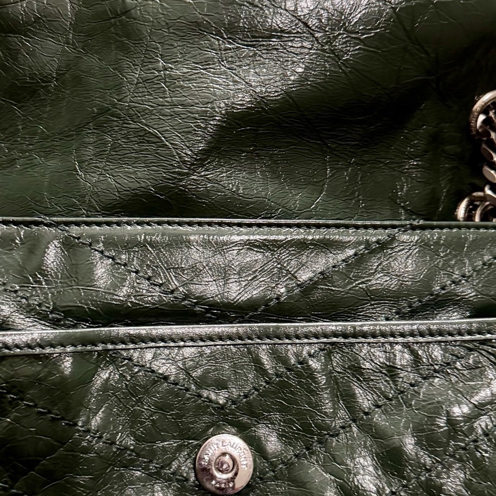 Yves Saint Laurent Niki Medium Shoulder Bag in Green Leather - Picture 10 of 10